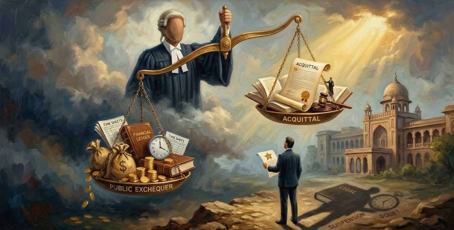 Litigation for back wages after acquitta